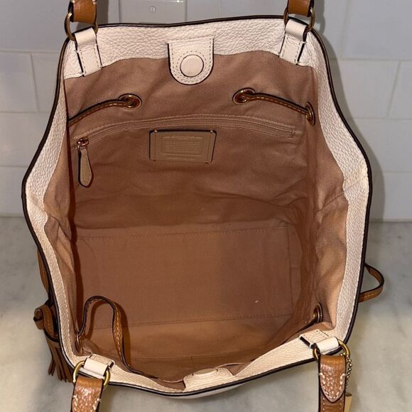 Coach Bag Purse Handbag Leather Andy Pebbled Drawstring Shoulder Tote Pocketbook - Picture 14 of 16